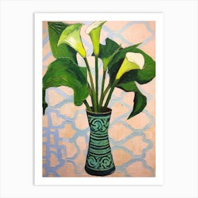 Flowers In A Vase Still Life Painting Calla Lily 2 Art Print