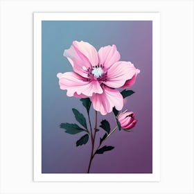 Pink Anemone Flower Art Print