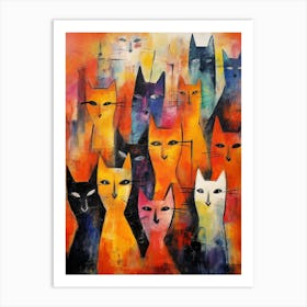 Cats Abstract Expressionism 3 Art Print