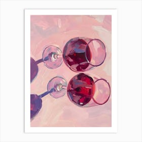 Two Red Wine Glasses Art Print