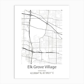 Elk City,United States Minimalist Map Art Print