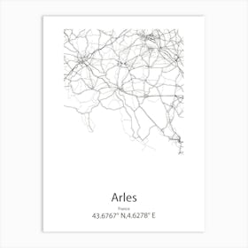 Arles,France Minimalist Map Art Print