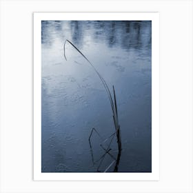 Blue winter dream at a frozen lake Art Print