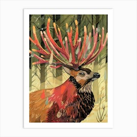 Deer In The Woods 9 Art Print