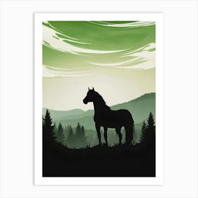 Horse In The Forest Art Print