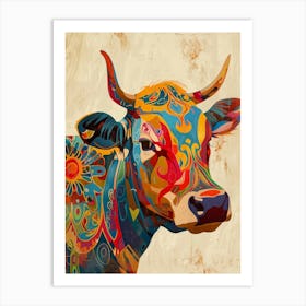 Colorful Cow Art Print