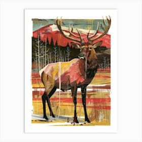 Elk Illustration 3 Art Print