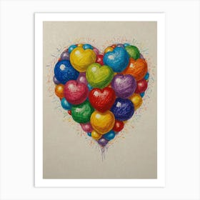 Heart Of Balloons Art Print