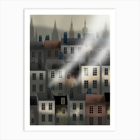 Foggy City Art Print