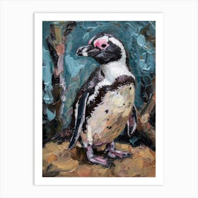 African Penguin Stewart Island Ulva Island Oil Painting 3 Art Print