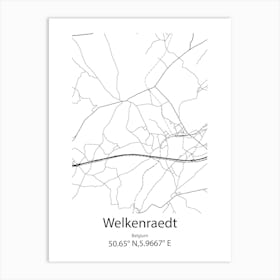 Welkenraedt,Belgium Minimalist Map Art Print