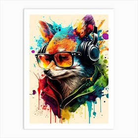 Graffiti Gaming Fox Art Print