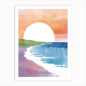 Sunset At The Beach Art Print