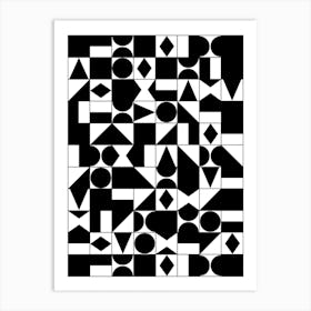 Geometric Pattern Black and White Art Print