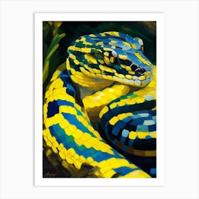 Yellow Lipped Sea Krait 3 Snake Painting Art Print