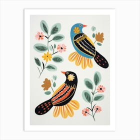 Folk Style Bird Painting 2 Art Print