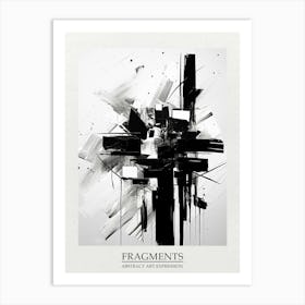 Fragments Abstract Black And White 1 Poster Art Print