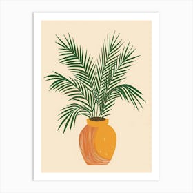 Sago Palm Plant Minimalist Illustration 7 Art Print