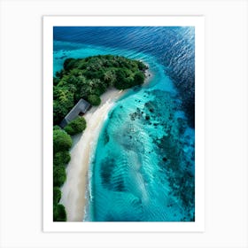 Sand Island In The Maldives Art Print