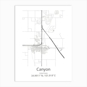 Canyon Lake,United States Minimalist Map Art Print