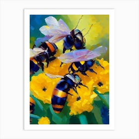 Buzzing Bees 1 Painting Art Print