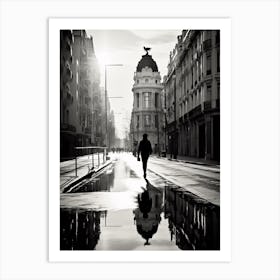 Madrid, Spain, Black And White Analogue Photography 1 Art Print