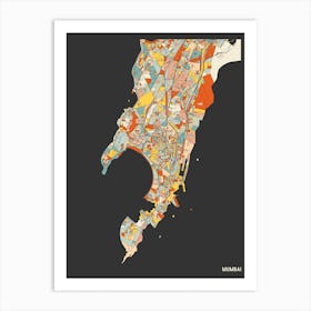 Mumbai India Map Art Print