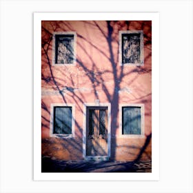 Tree Shadow And Weathered House In Burano Art Print