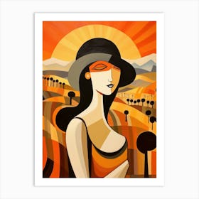 Woman In A Hat 4 Art Print