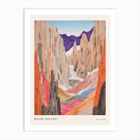 Mount Whitney United States 2 Colourful Mountain Illustration Poster Art Print