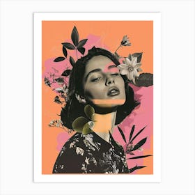 Woman With Flowers Art Print