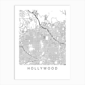 Hollywood Map Art Print