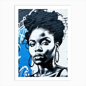 Graffiti Mural Of Beautiful Black Woman 135 Art Print