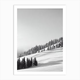 Selva Val Gardena, Italy Black And White Skiing Poster Art Print