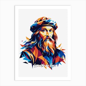 Leonardo Da Vinci 03 Portrait WPAP Pop Art Art Print