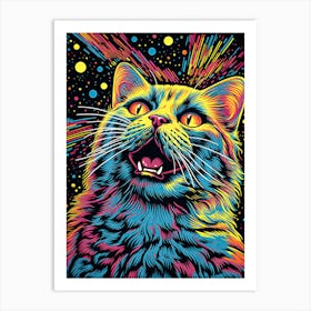 Cosmic Catnip, Psychedelic Cats series Art Print