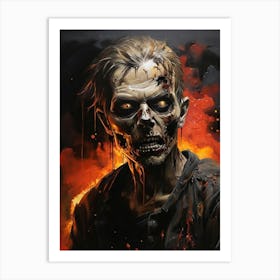 Zombies On Fire 1 Art Print