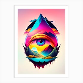 Surreal Landscape, Symbol, Third Eye Tattoo 1 Art Print