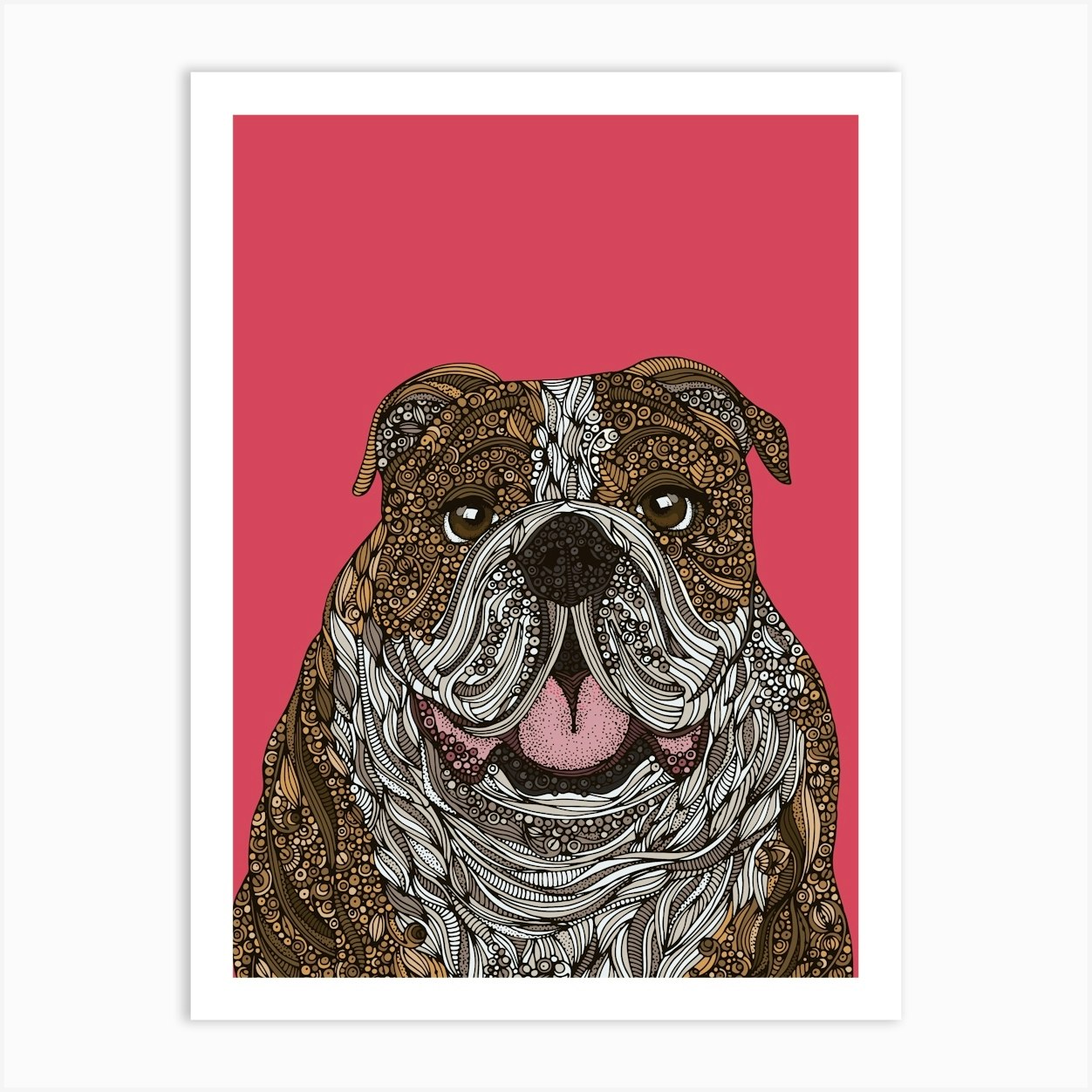 Billy the English Bulldog Art Print by Valentina Harper
