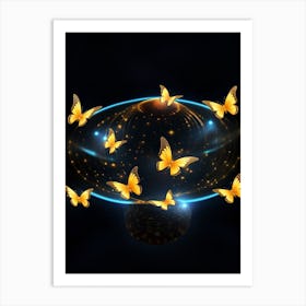 Butterflies Flying In The Sky Art Print