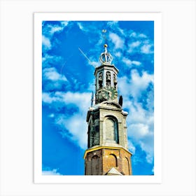 Clock Tower In Amsterdam 3 Art Print