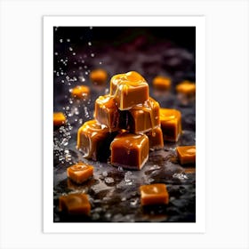 Caramel Cubes sweet food Art Print