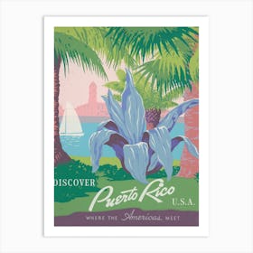 Discover Puerto Rico Vintage Poster Art Print