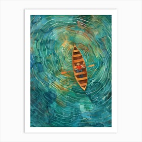 Man In A Boat 4 Art Print