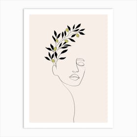 Woman With Olive Branch Art Print