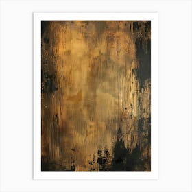 Gold And Black Abstract Painting 1 Art Print