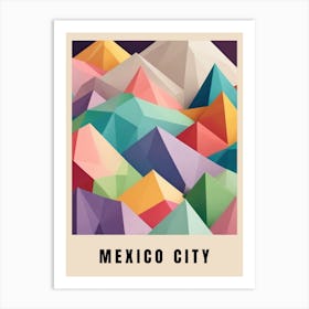Mexico City Travel Poster Low Poly (18) Art Print