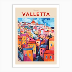 Valletta Malta 3 Fauvist Travel Poster Art Print