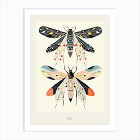Colourful Insect Illustration Fly 10 Poster Art Print