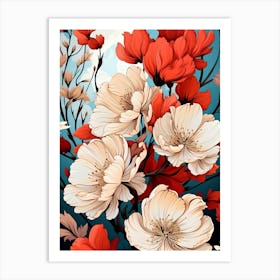 Cherry Blossoms Wallpaper Art Print